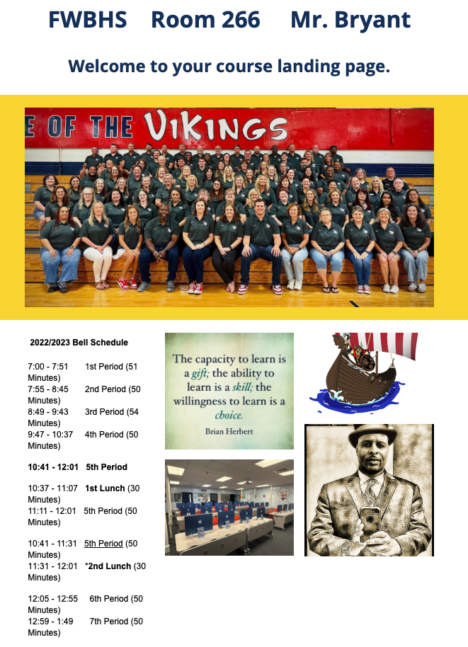 Mr Bryant's teacher page